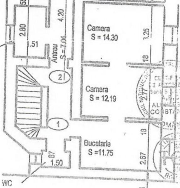 Închiriere cameră 14,30 mp – ultracentral, str. Alba Iulia, etaj 1