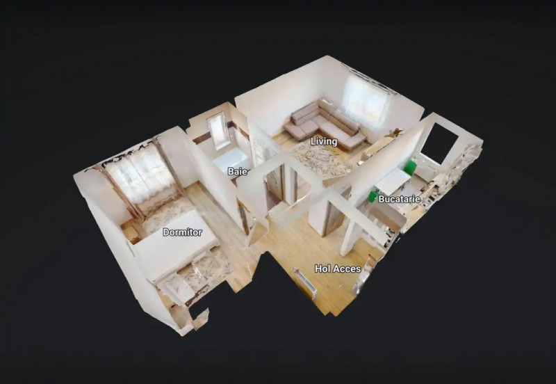 Apartament 2 camere de vânzare, mobilat și utilat, cu parcare privată